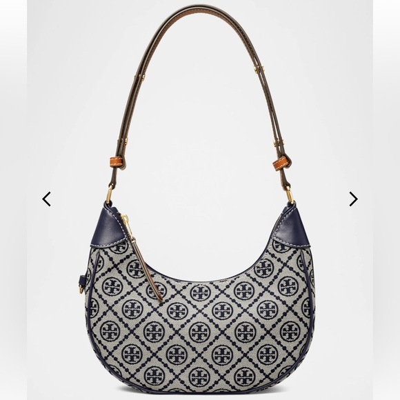 Tory Burch Handbags - Tory Burch Blue and Cream Patterned Shoulder Bag